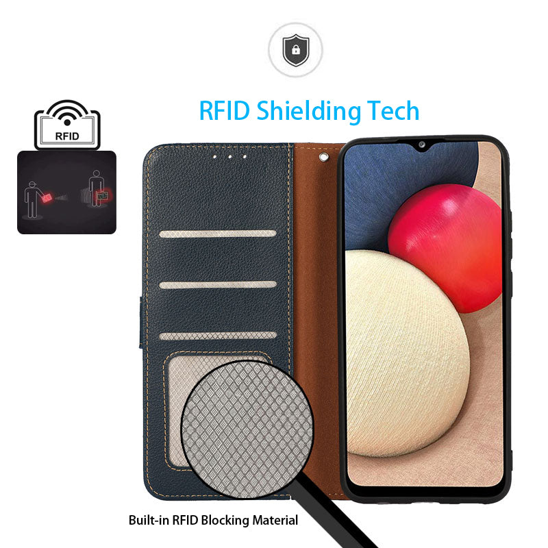 KHAZNEH for Samsung Galaxy M54 5G / F54 5G RFID Blocking Phone Leather Case Litchi Texture Cover with Wallet Stand KHAZNEH for Samsung Galaxy M54 5G / F54 5G RFID Blocking Phone Leather Case Litchi Texture Cover with Wallet Stand